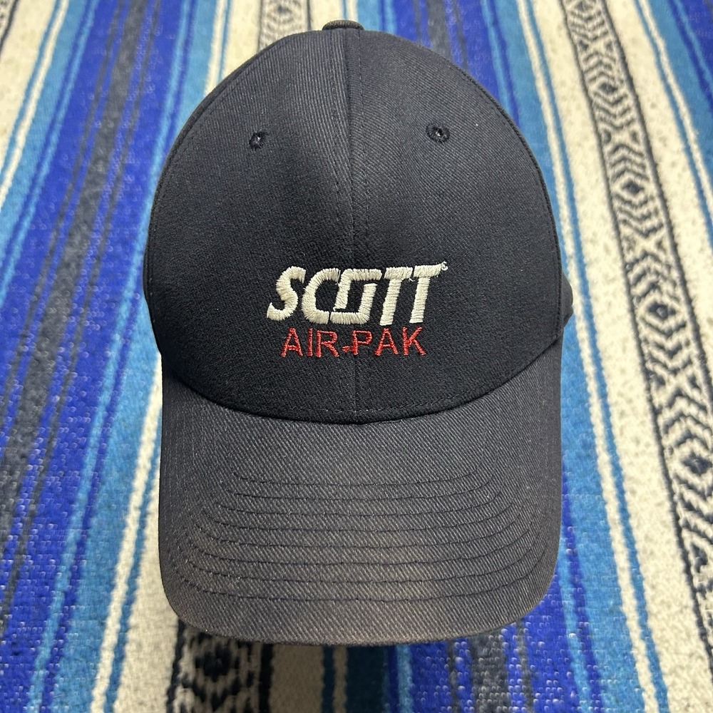Vintage Scott Air-Pak Flexfit Hat L-XL Yupoong Made Korea Firefighter Cap